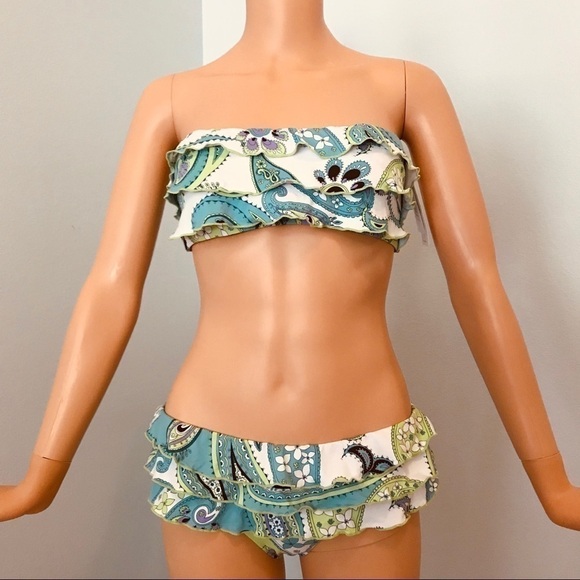 ONDADEMAR ruffle bandeau bikini - Picture 1 of 6